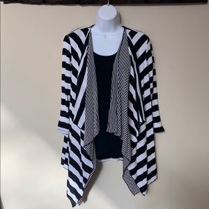 Striped Open Cardigan